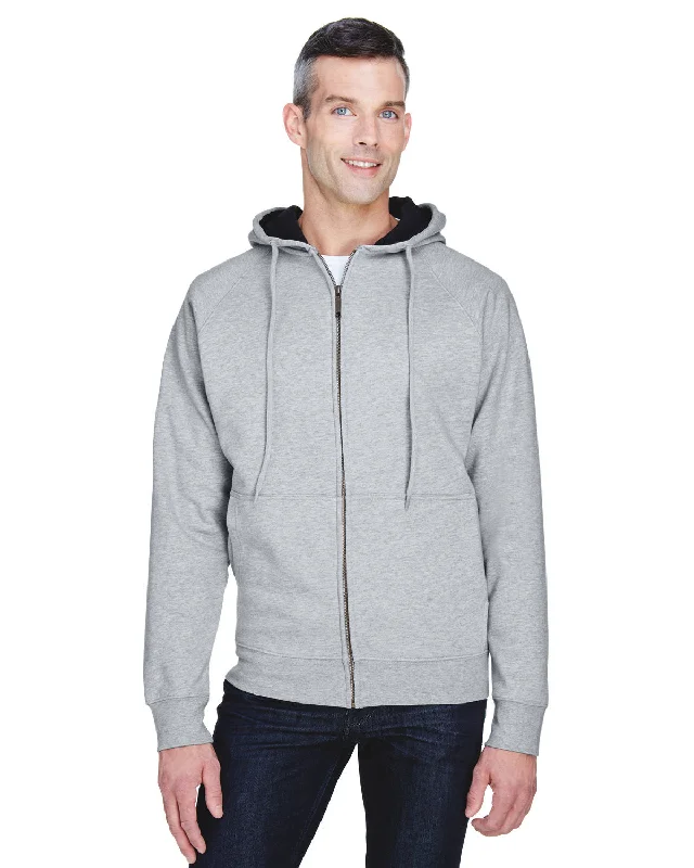 UltraClub 8463 Adult Rugged Wear Thermal-Lined Full-Zip Fleece Hooded Sweatshirt