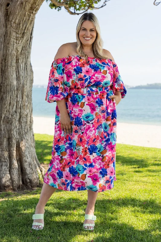 Aria Off Shoulder Midi Dress