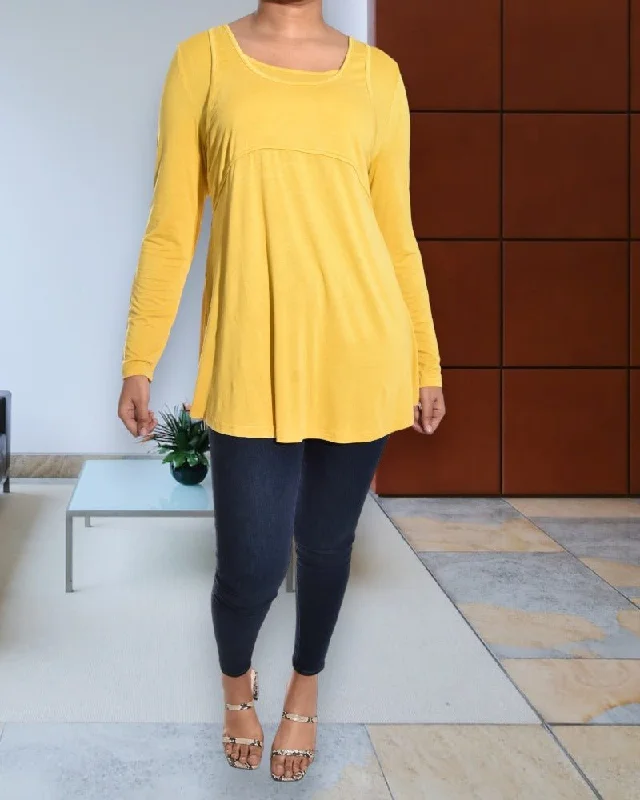 Yellow Long Sleeve Dress Top