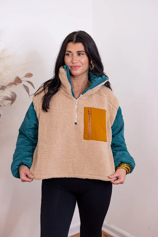 Cozy Upgrade Beige Fleece Pullover